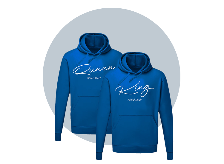 Partner Hoodie und Couple Pullover bedruckt mit lustigem spruch.  Super geschenkidee für pärchen bei myshirtstore erhältlich