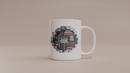 Video - Bücher Tasse – 3D Effekt Motiv mit Bücherregal