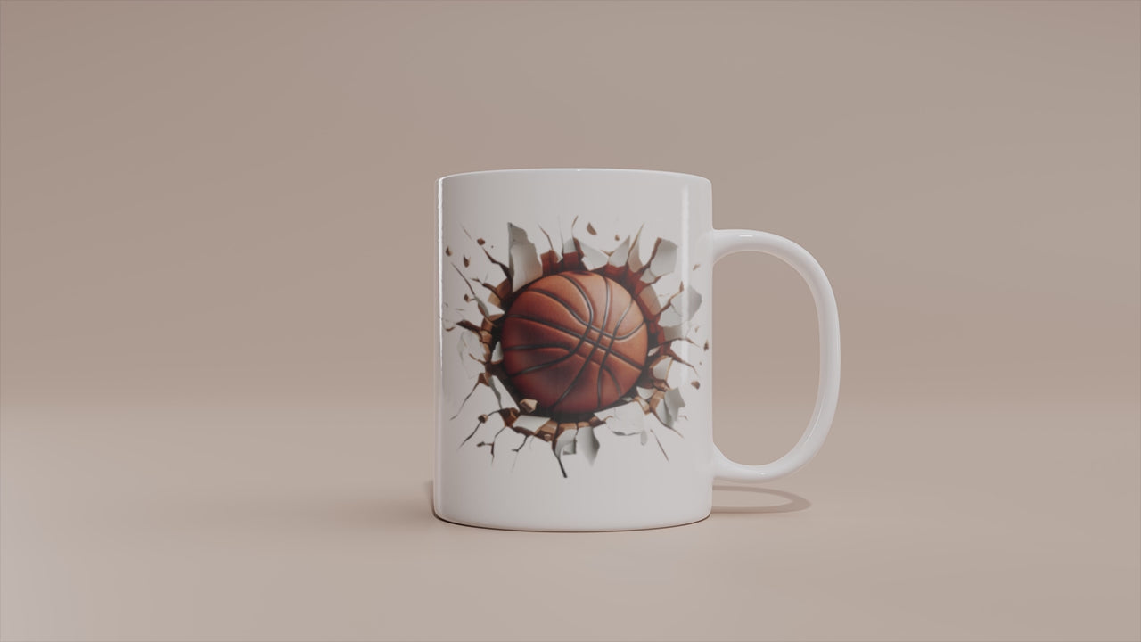 Video - Basketball Tasse – 3D Effekt Motiv mit durchbrechendem Ball