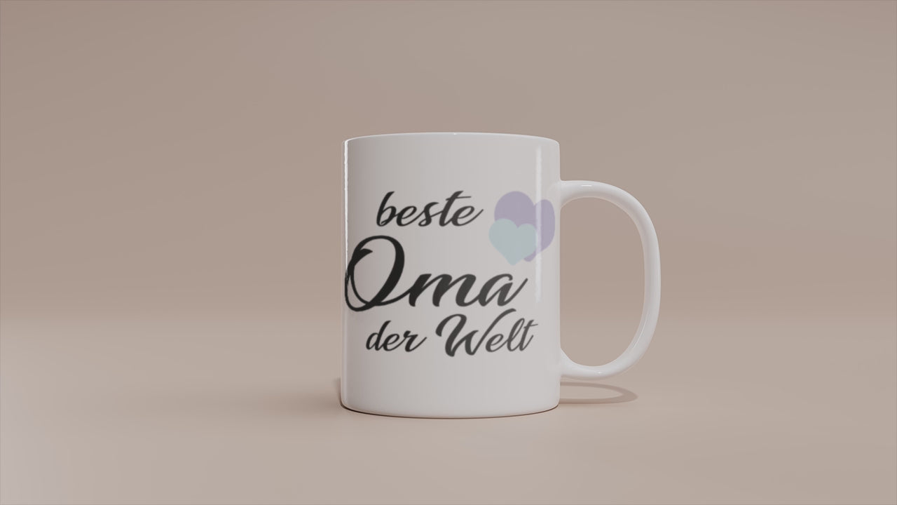 Video - Tasse Beste Oma der Welt – Herzmotiv