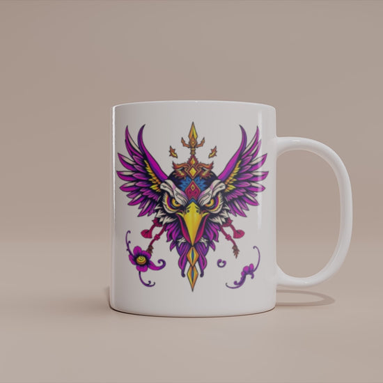 Video - Adler Tasse – Tribal Design mit leuchtenden Farben