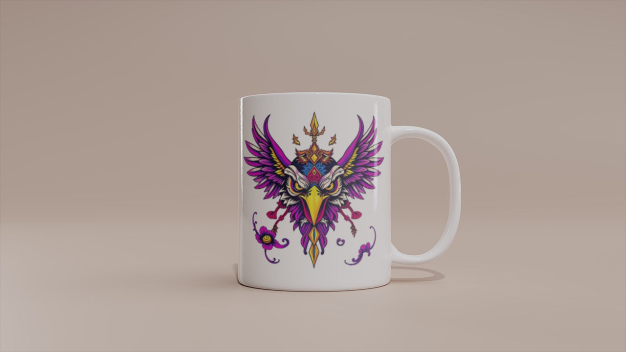 Video - Adler Tasse – Tribal Design mit leuchtenden Farben