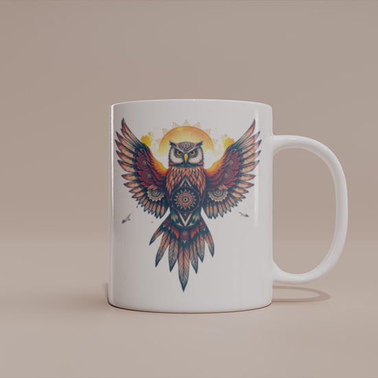 Video - Eulen Tasse – Spirituelles Mandala Design mit Sonnenmotiv