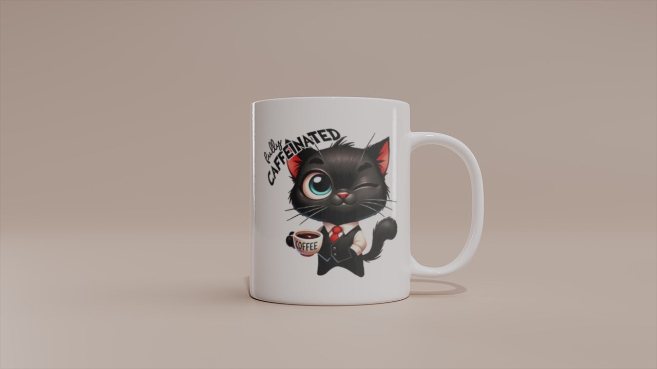 Video - Stimmungswechsel Tasse – Schwarze Katze Vor dem Kaffee / Nach dem Kaffee