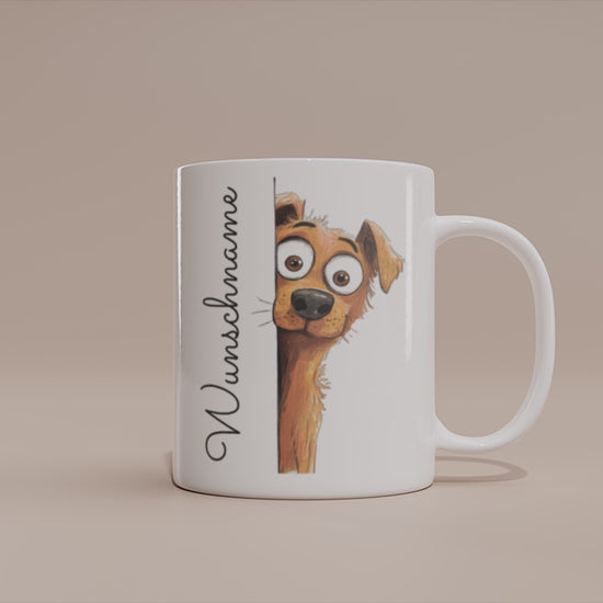 Video - Tasse mit Hund – Becher mit Wunschname