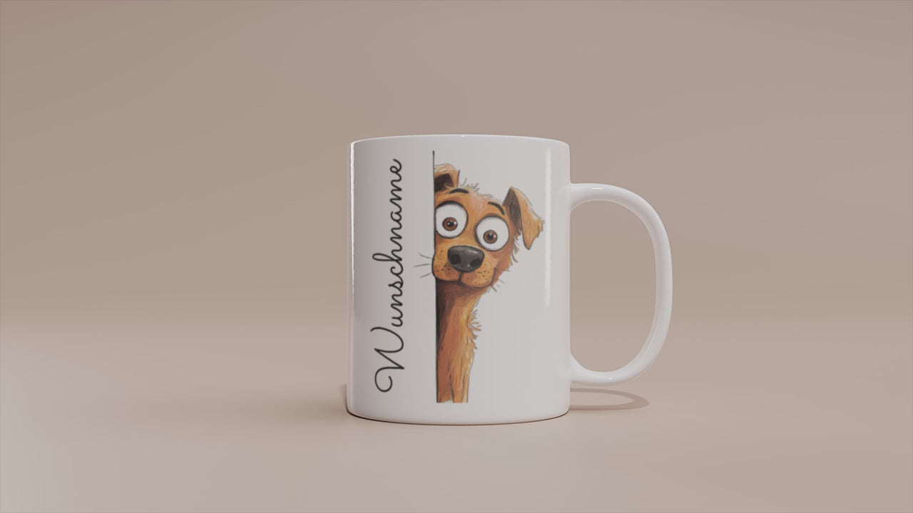 Video - Tasse mit Hund – Becher mit Wunschname
