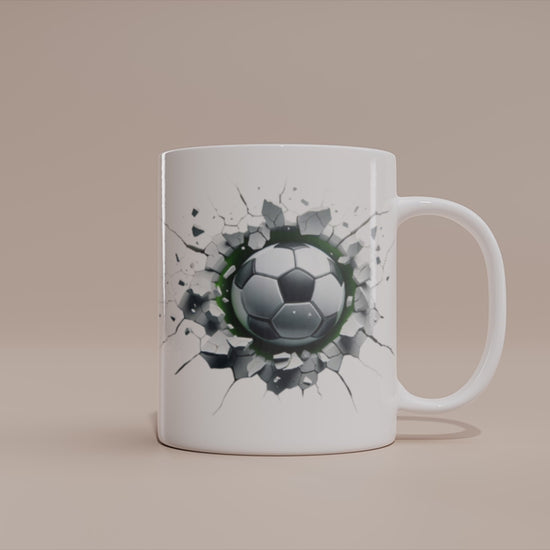 Video - Fußball Tasse – 3D Effekt Motiv mit durchbrechendem Ball