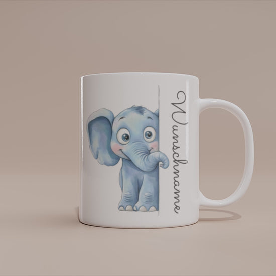 Video - Personalisierte Tasse mit Elefant – Becher mit Wunschname