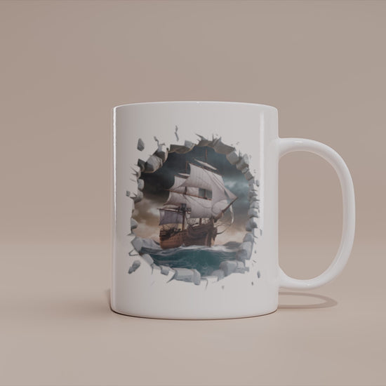 Video - Schiff Tasse – 3D Effekt Motiv mit Segelschiff auf hoher See