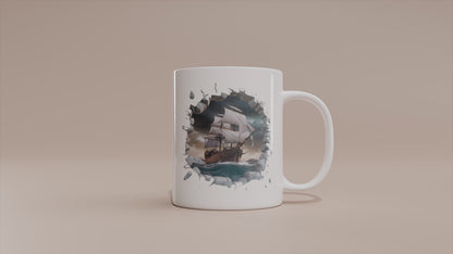 Video - Schiff Tasse – 3D Effekt Motiv mit Segelschiff auf hoher See