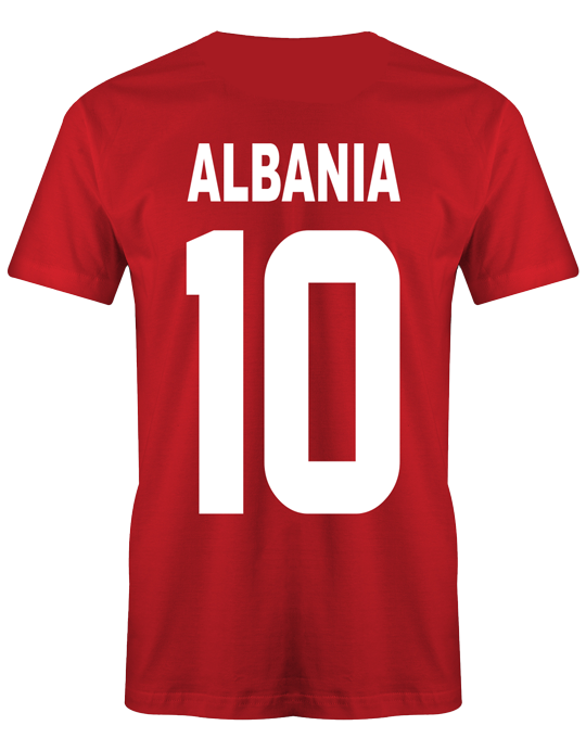 Albania T Shirt mit Wunschname auf dem Rücken und Wunschnummer - Albanien EM WM - Herren Fan TShirt