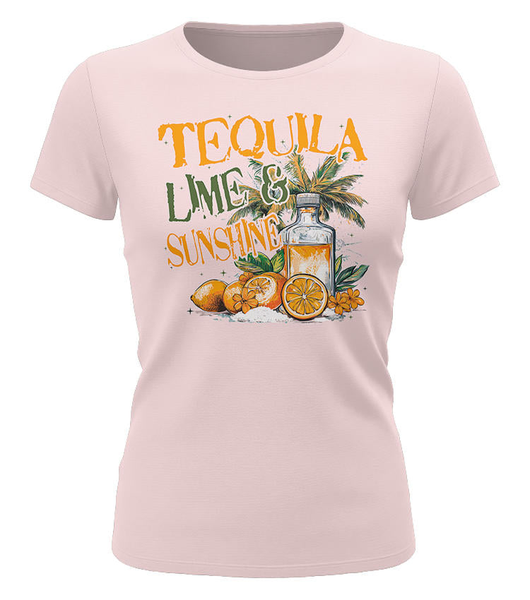 damen t shirt tequila lime sunshine weiß sommer shirt frauen urlaub party funshirt