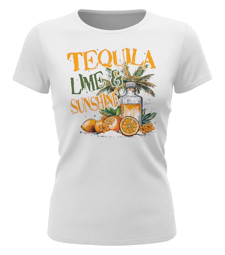 damen t shirt tequila lime sunshine weiß sommer shirt frauen urlaub party funshirt