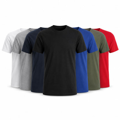 Herren T-Shirt Baumwolle - Rundhals Basic – Unbedruckt & Einfarbig