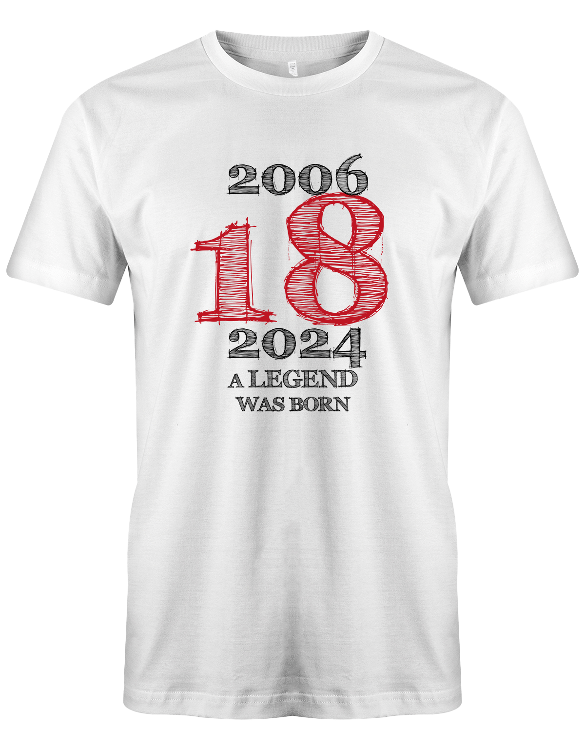 Cooles T-Shirt zum 18. Geburtstag für Jungen. Bedruckt mit: 2006 - 2024 18 A Legend was born Line Design Das T Shirt 18 Geburtstag Junge Lustig ist ein tolles Geschenk für alle 18 Jährigen. Man wird nur einmal 18 Jahre. Geschenk zum 18 geburtstag Jungen ✓ 2006 geburtstag Junge ✓ 18 Geburtstag tshirt ✓ shirt geburtstag 18 weiss