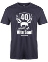 40 Alte Coole Sau Personalisiert mit Name - T-Shirt 40 Geburtstag Männer - 1983 myShirtStore Navyy