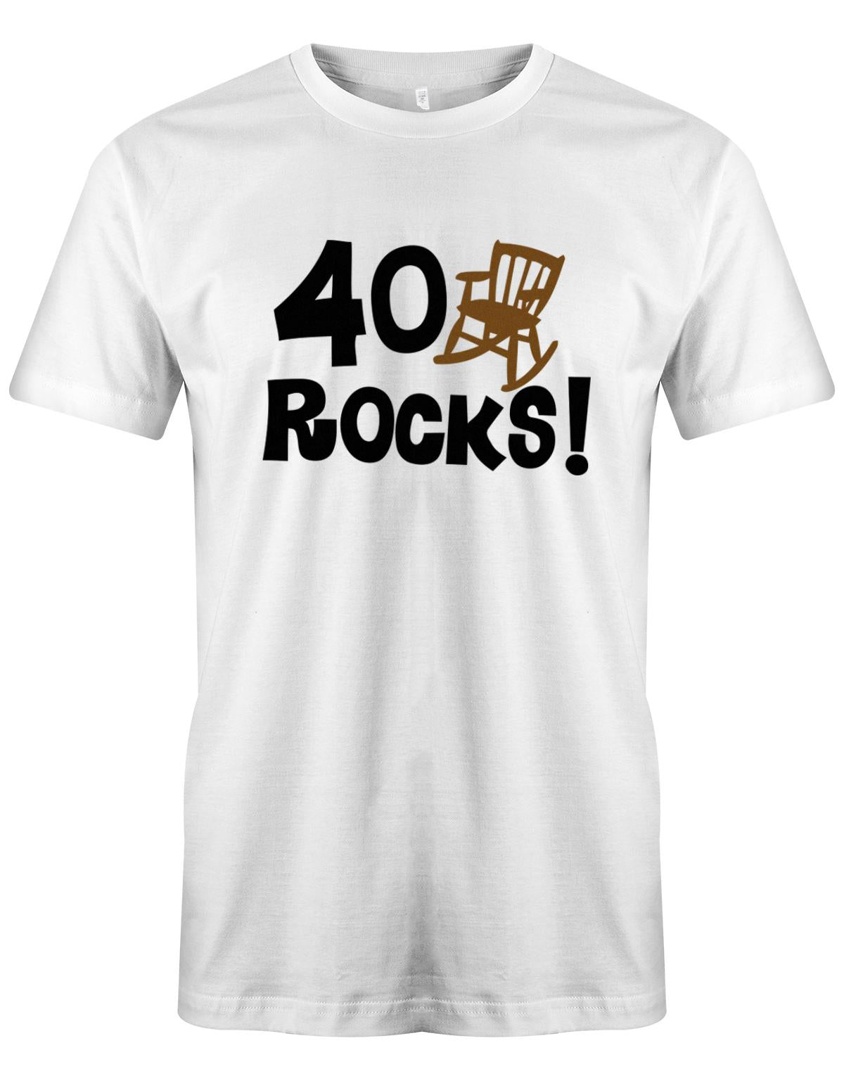 40 Rocks Schaukelstuhl  - T-Shirt 40 Geburtstag Männer - Jahrgang 1983 Weiss