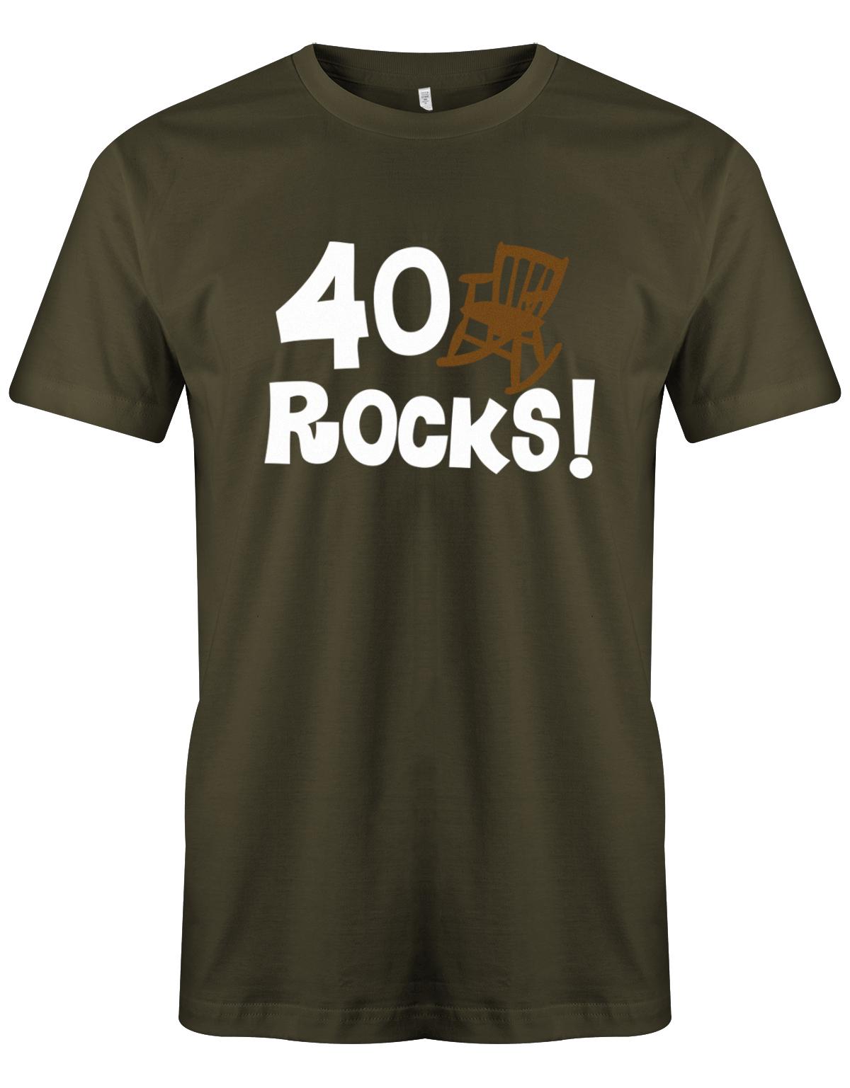 40 Rocks Schaukelstuhl  - T-Shirt 40 Geburtstag Männer - Jahrgang 1983 Army