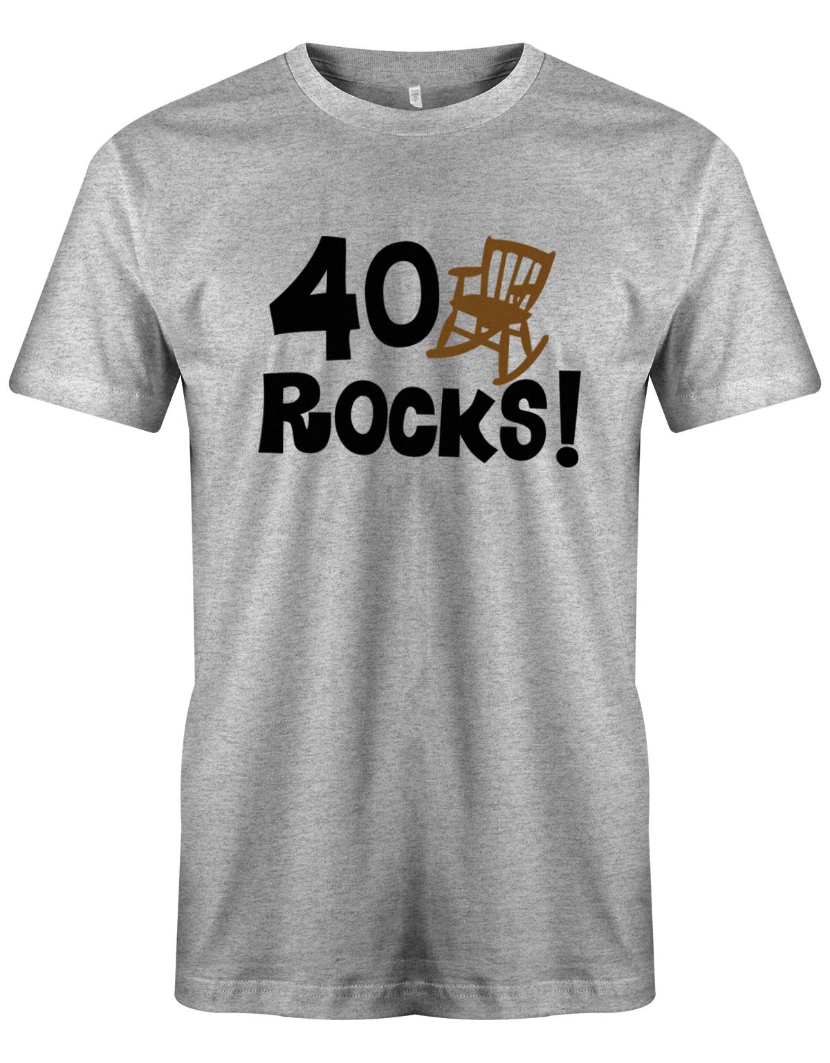 40 Rocks Schaukelstuhl  - T-Shirt 40 Geburtstag Männer - Jahrgang 1983 Grau