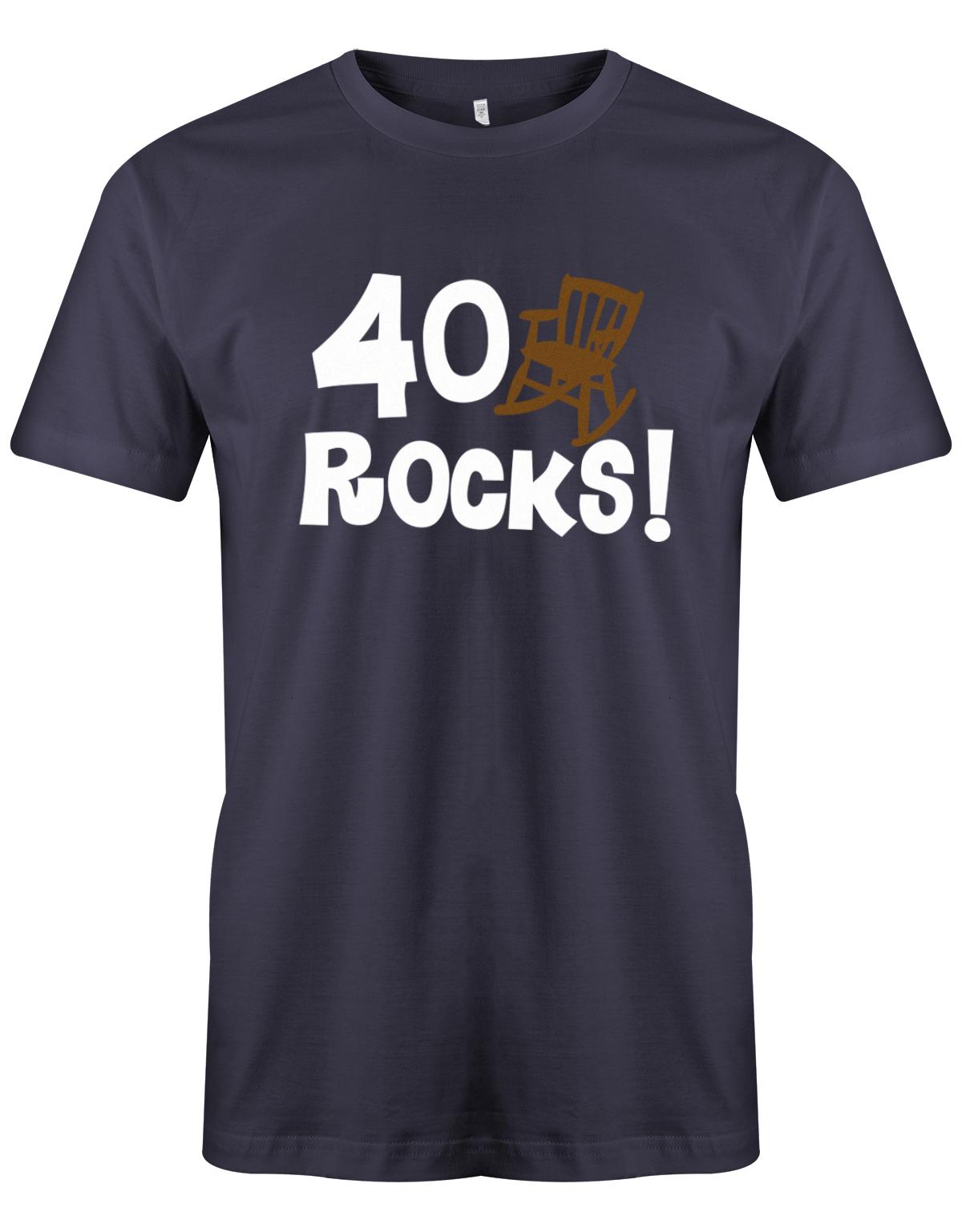 40 Rocks Schaukelstuhl  - T-Shirt 40 Geburtstag Männer - Jahrgang 1983 Navy