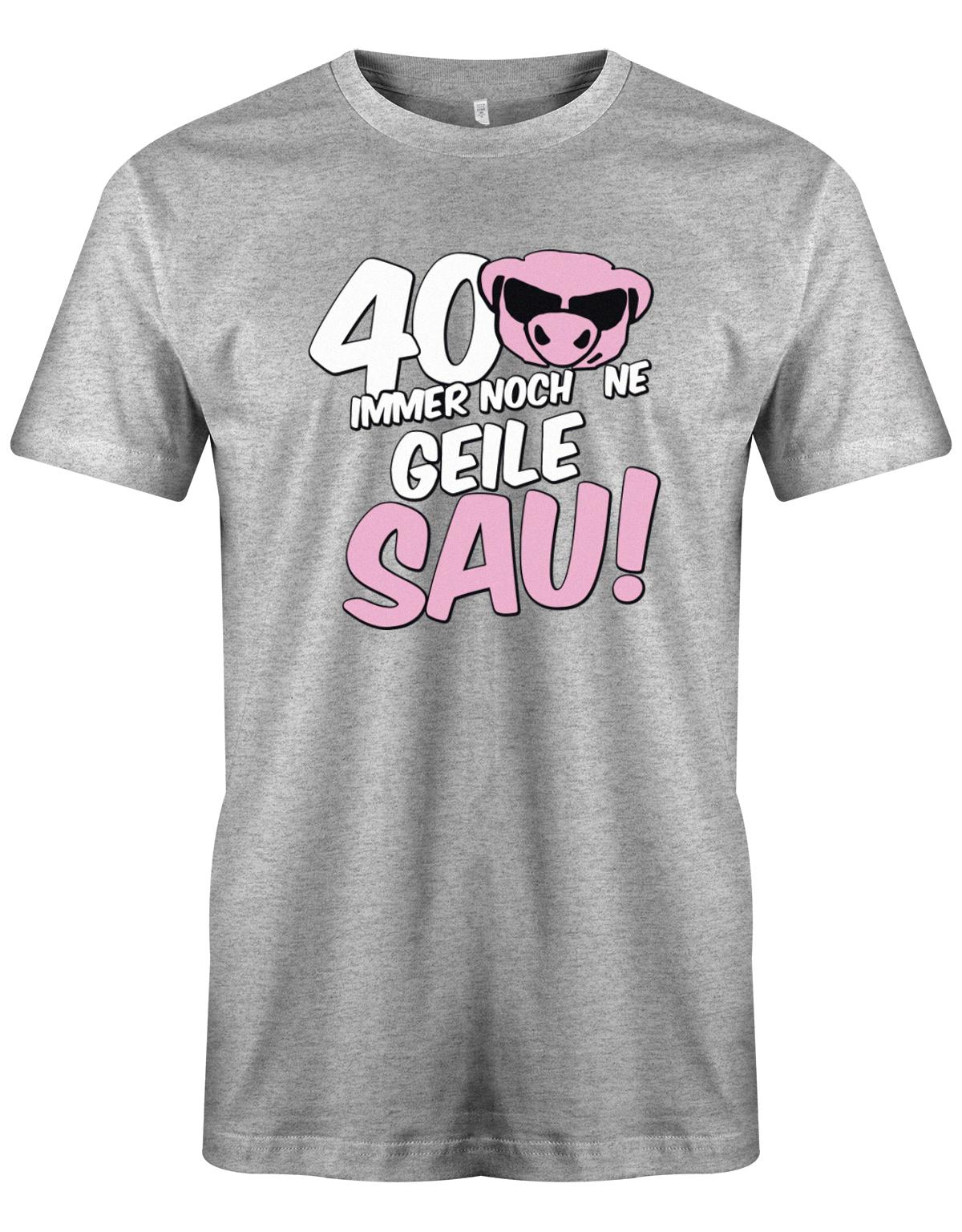 T-Shirt 40 Geburtstag Männer - 40 immer noch ne Geile Sau - Jahrgang 1983 TShirt myShirtStore Grau