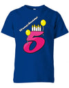 5-Geburtstag-Luftballon-Kerzen-Wunschname-Kinder-Shirt-Royalblau