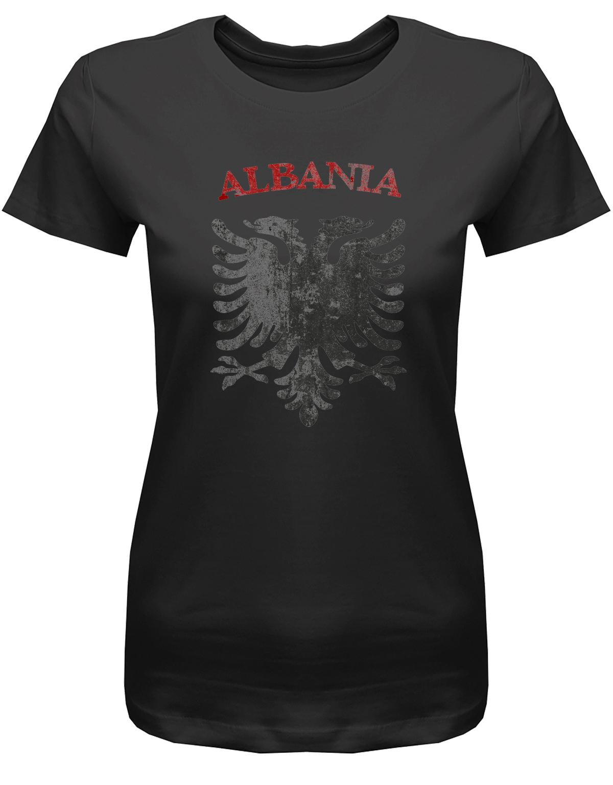 Albania-Vintage-Damen-Shirt-Schwarz