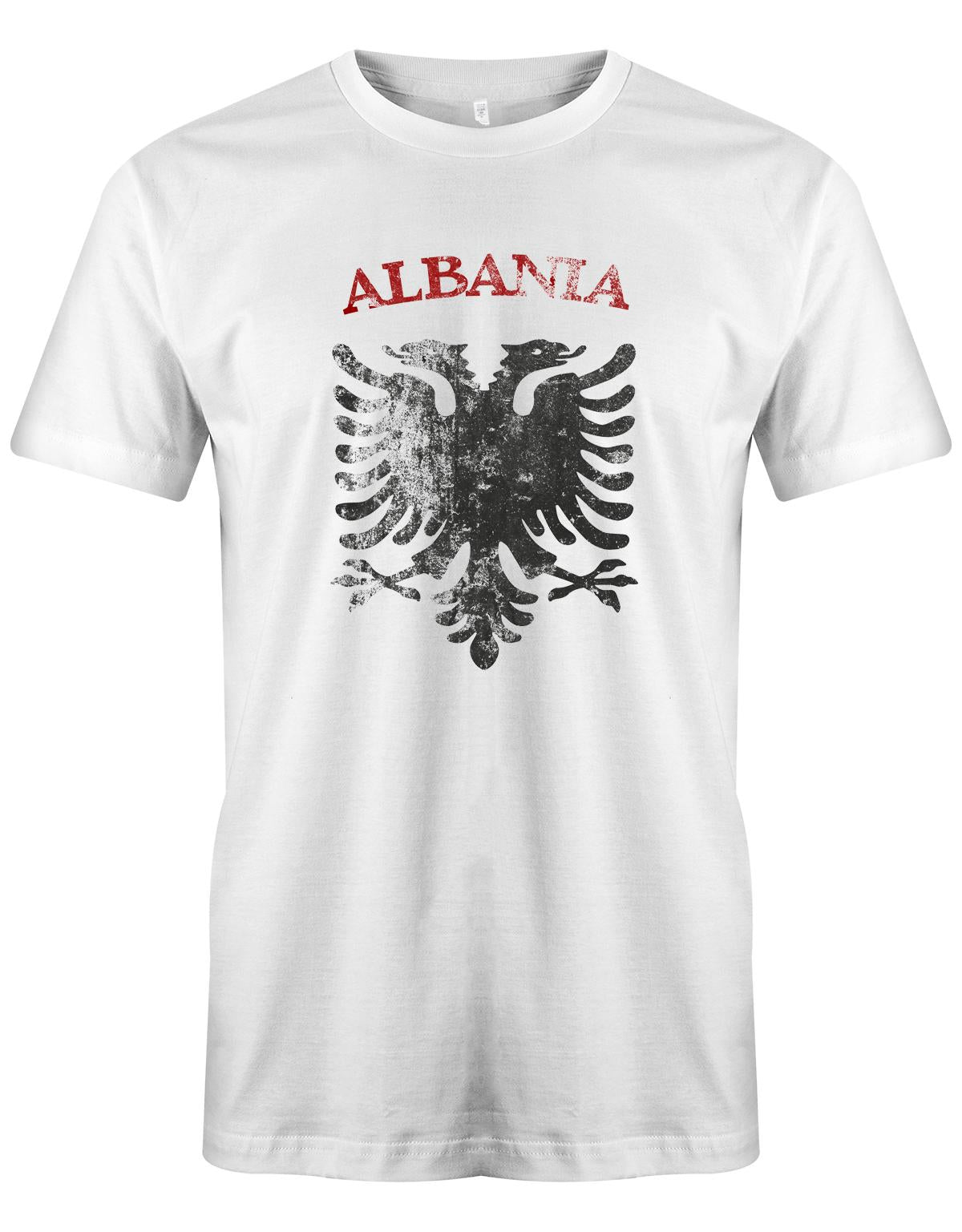 Albania - Vintage - EM WM - Fan - Albanien - Herren T-Shirt Weiss