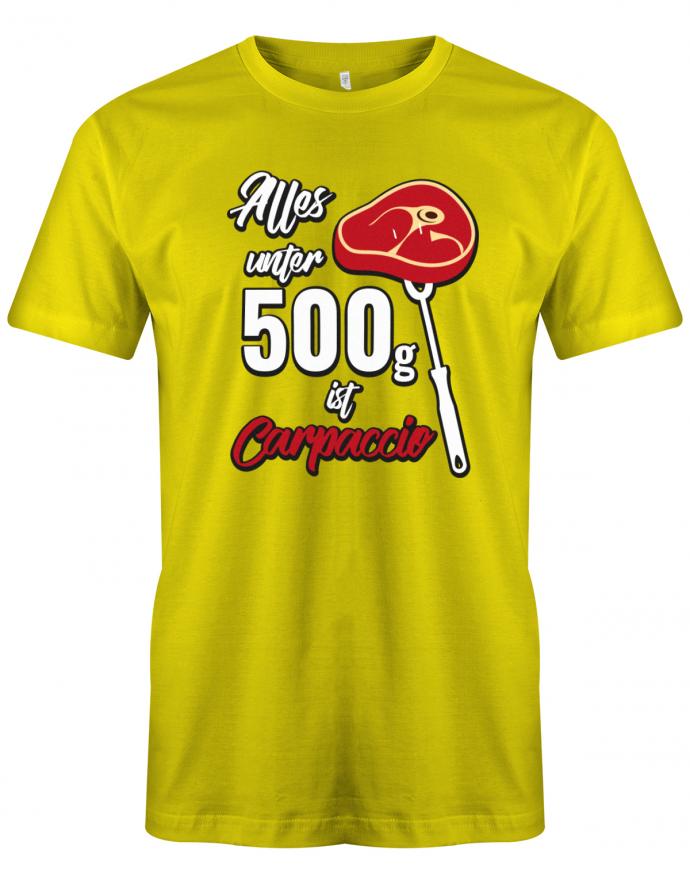 Griller BBQ Tshirt - Alles unter 500 g ist Carpaccio Gelb