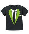 Schickes elegantes Baby Shirt Anzug Design mit Krawatte und Einstecktuch. Grün