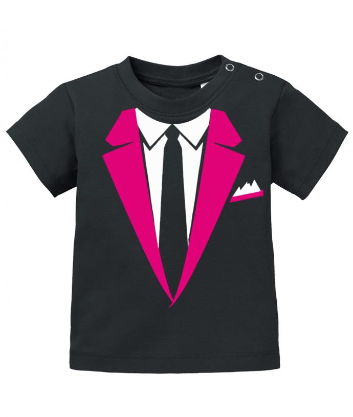 Schickes elegantes Baby Shirt Anzug Design mit Krawatte und Einstecktuch. Pink