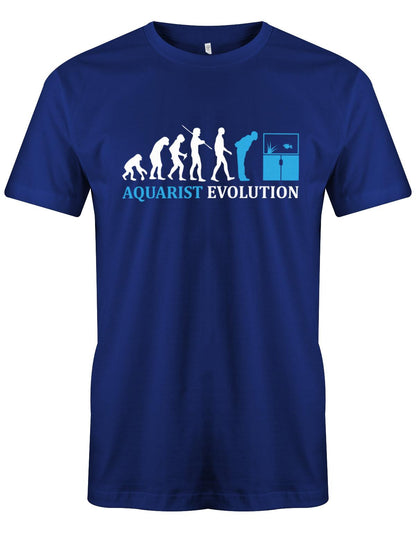 Aquarist-Evolution-Herren-Shirt-Aquarium-Royalblau