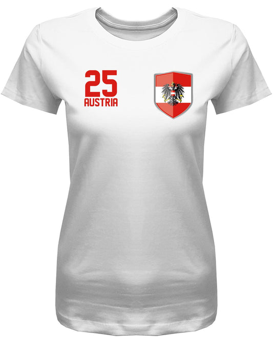 Austria-25-Wappen-Damen-Shirt-Weiss
