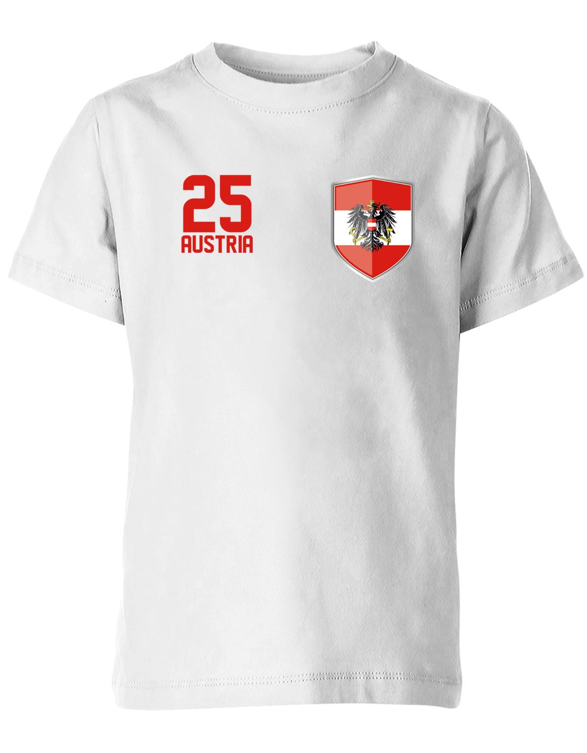 Austria-25-Wappen-Kinder-Shirt-Weiss