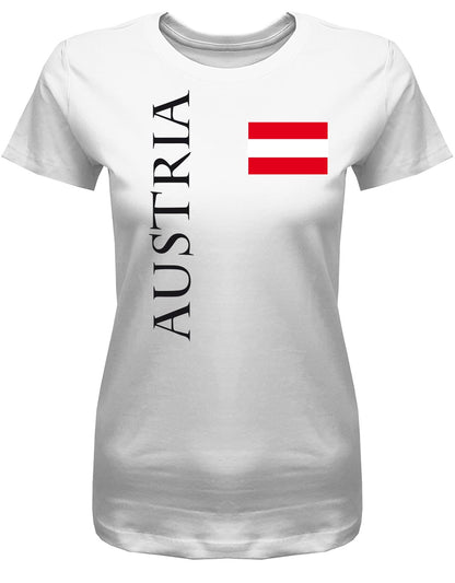 Austria-Fahne-Damen-Shirt-Weiss