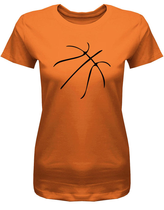 BAsketball-Muster-Damen-Shirt-Orange