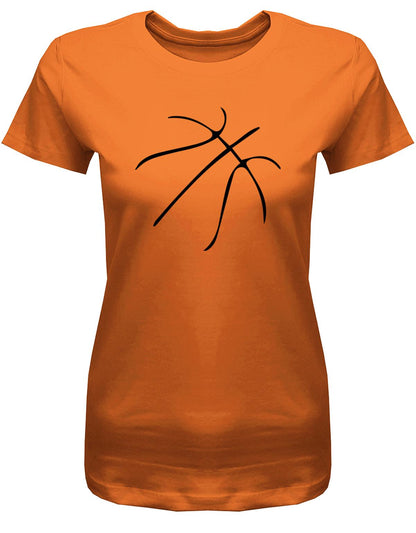 BAsketball-Muster-Damen-Shirt-Orange