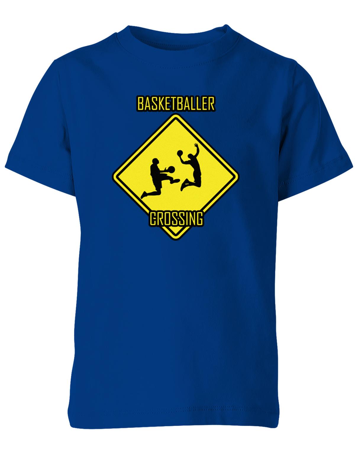 BAsketballer-Crossing-Kinder-Shirt-Royalblau