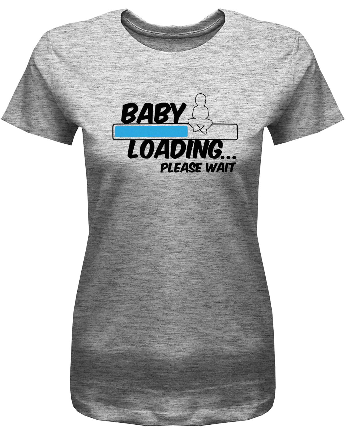 Baby-Loading-Blau-Damen-Shirt-Grau