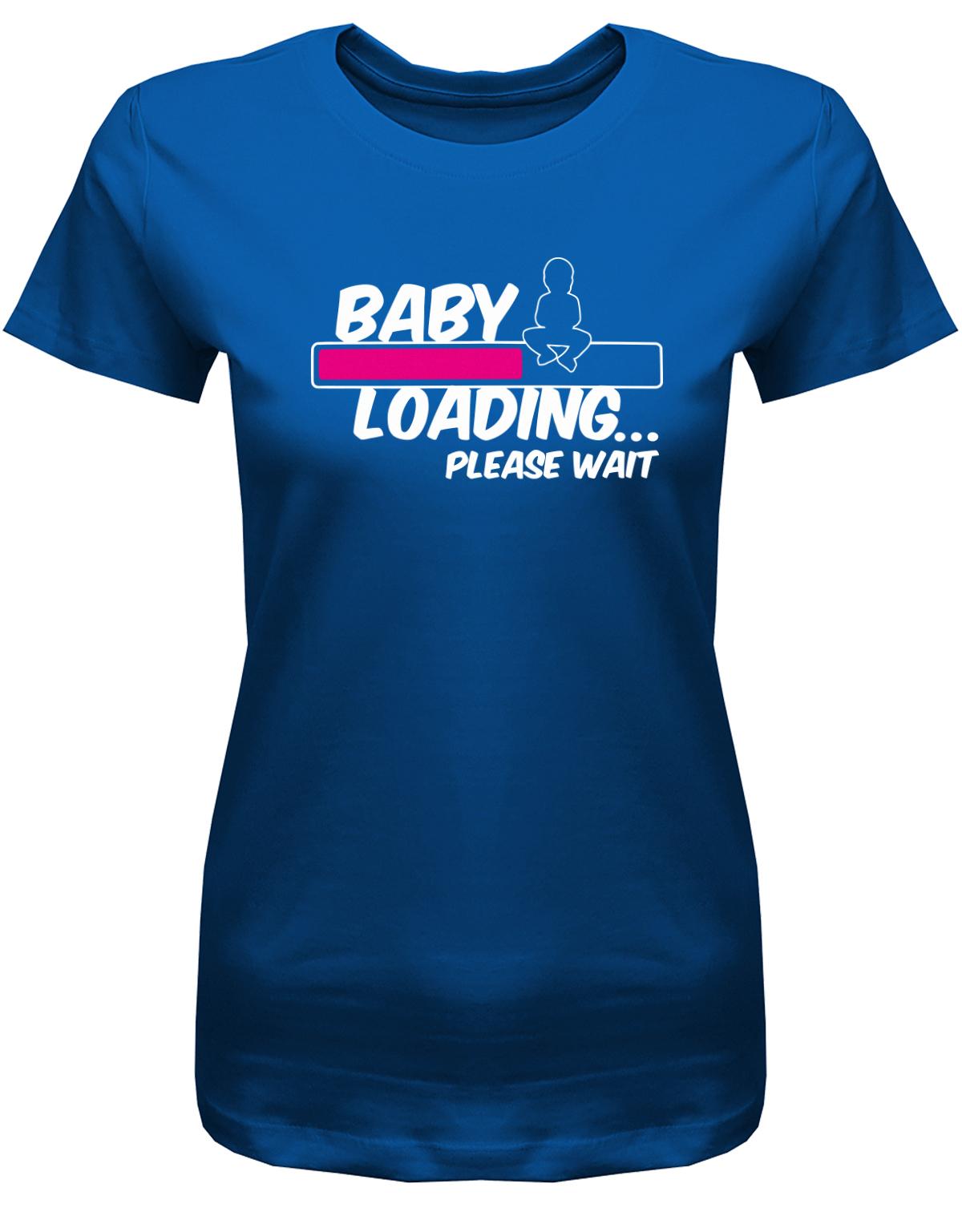 Baby-Loading-Pink-Damen-Shirt-Royalblau
