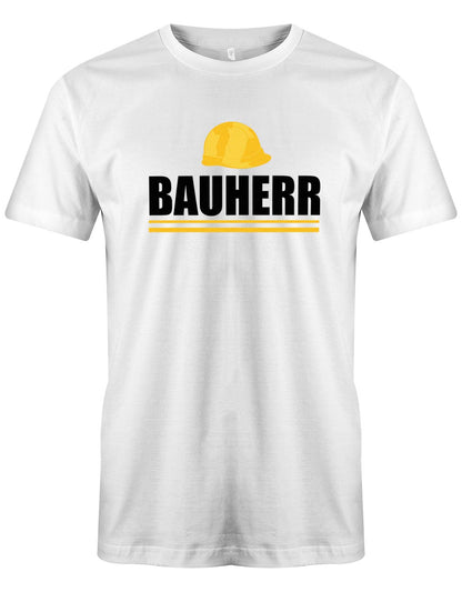 Bauherr-Bauhelm-Shirt-Herren-Weiss