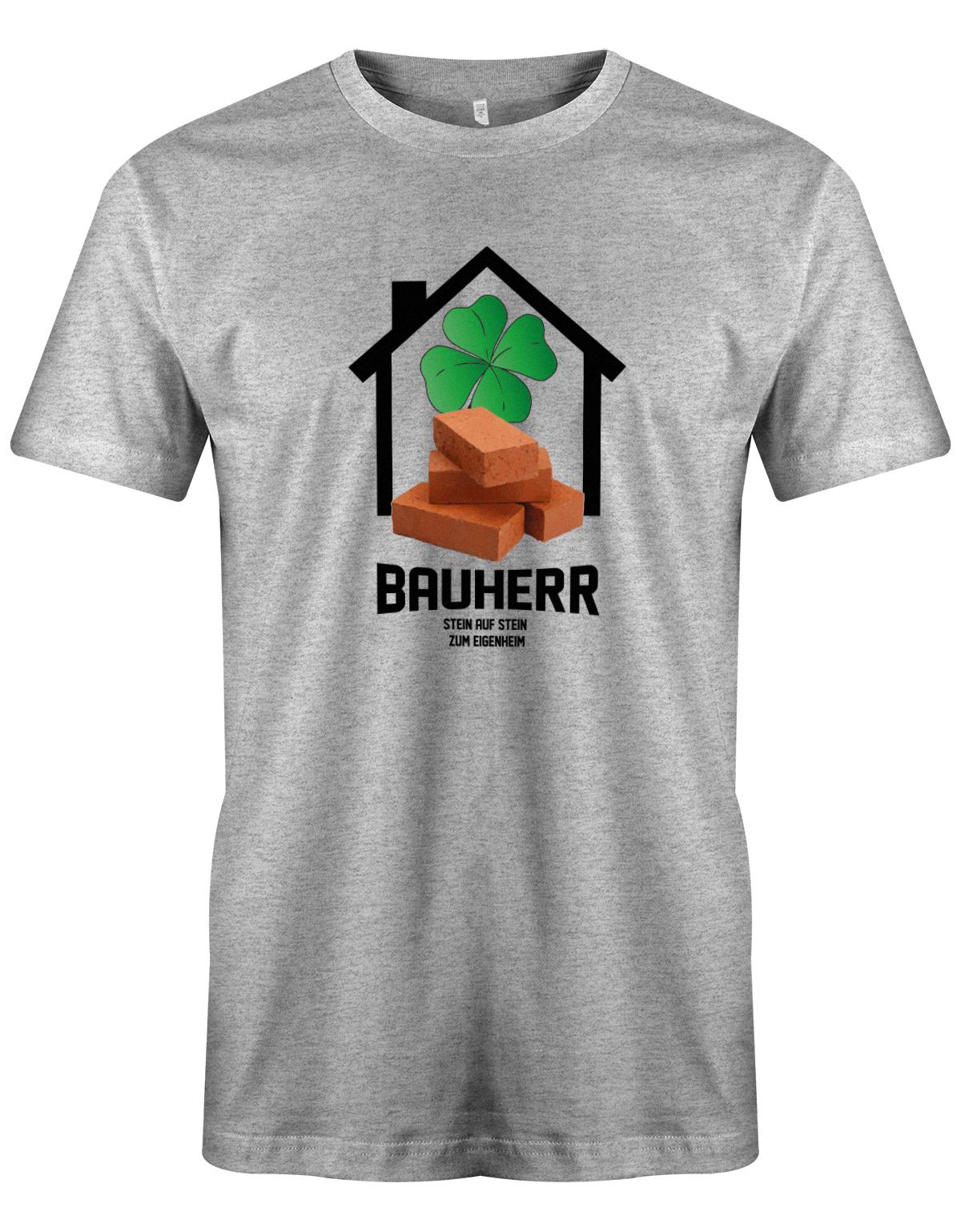 Bauherr-Stein-auf-Stein-zum-Eigenheim-Herren-Shirt-Grau