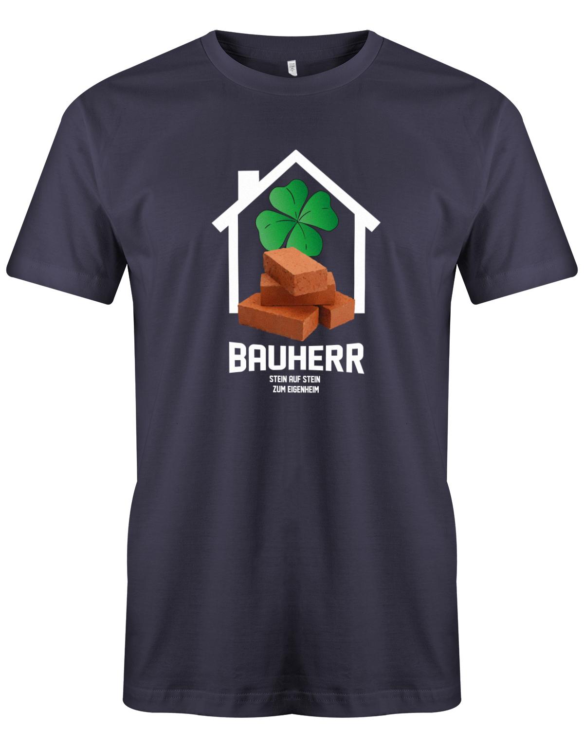 Bauherr-Stein-auf-Stein-zum-Eigenheim-Herren-Shirt-Navy