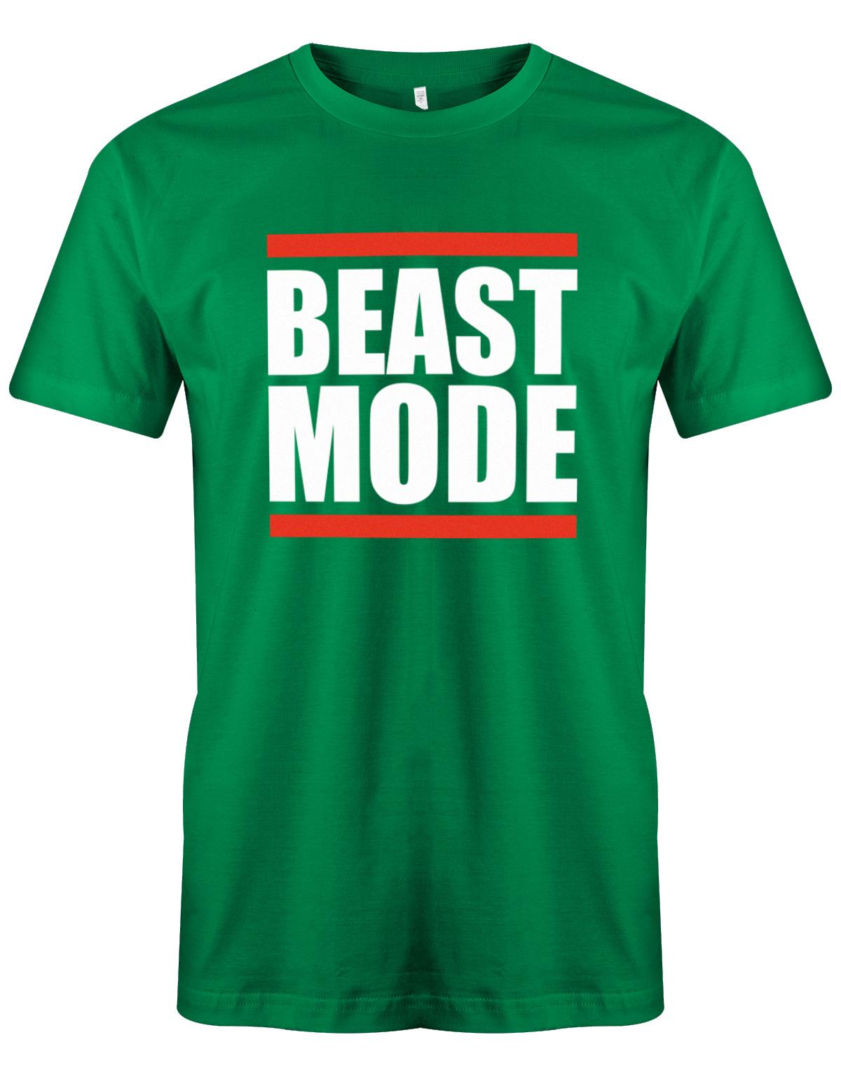 Beast-Mode-Block-Bodybuilder-Herren-Shirt-Gruen