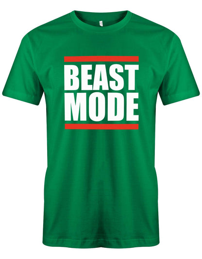 Beast-Mode-Block-Bodybuilder-Herren-Shirt-Gruen