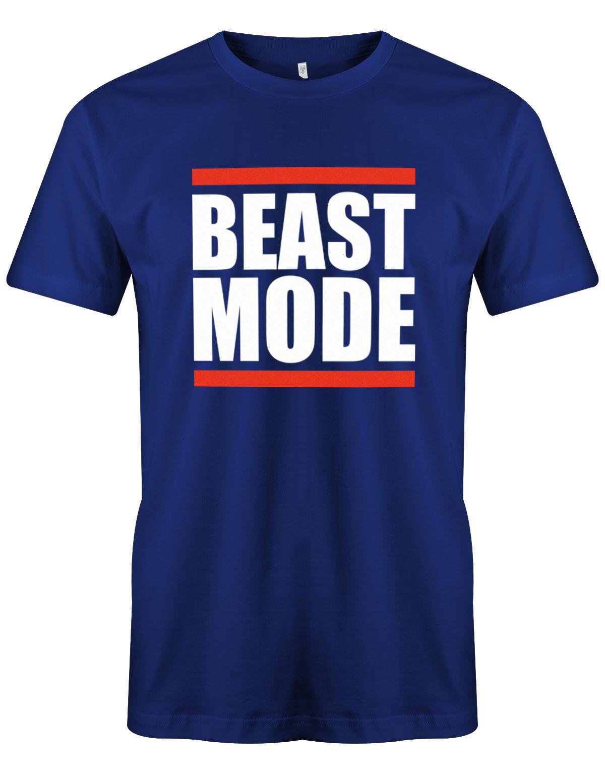 Beast-Mode-Block-Bodybuilder-Herren-Shirt-Royalblau