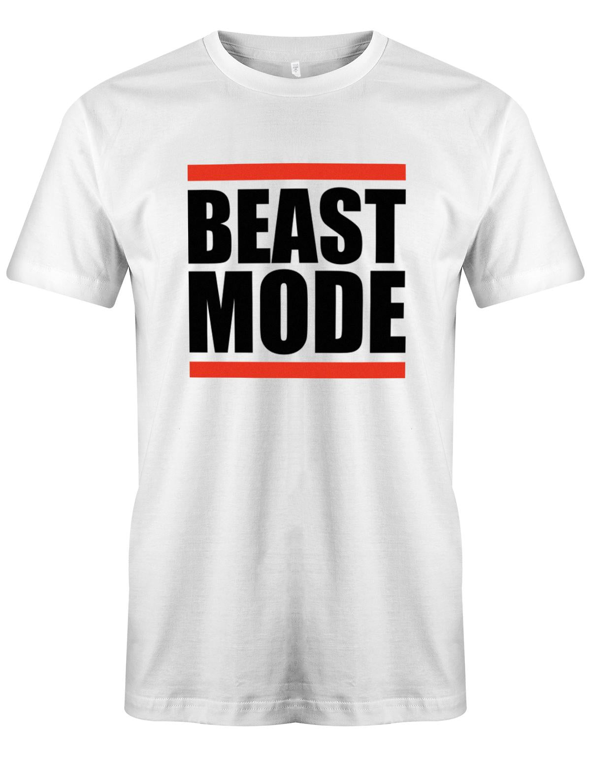 Beast-Mode-Block-Bodybuilder-Herren-Shirt-Weiss