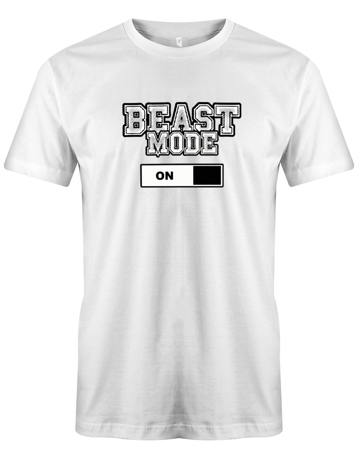 Beast-Mode-on-bodybuilder-Shirt-Herren-Weiss