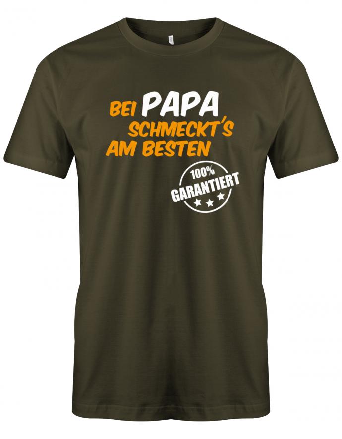 Papa Griller T-Shirt - Bei Papa schmeckts am besten Army