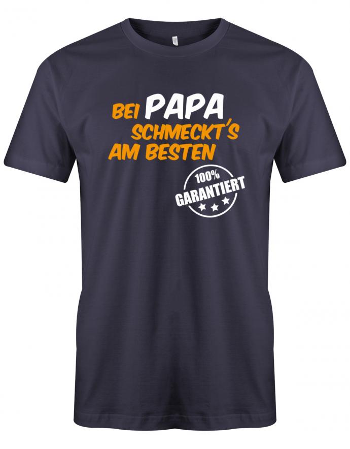 Papa Griller T-Shirt - Bei Papa schmeckts am besten Navy